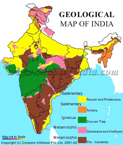 Geological map of India